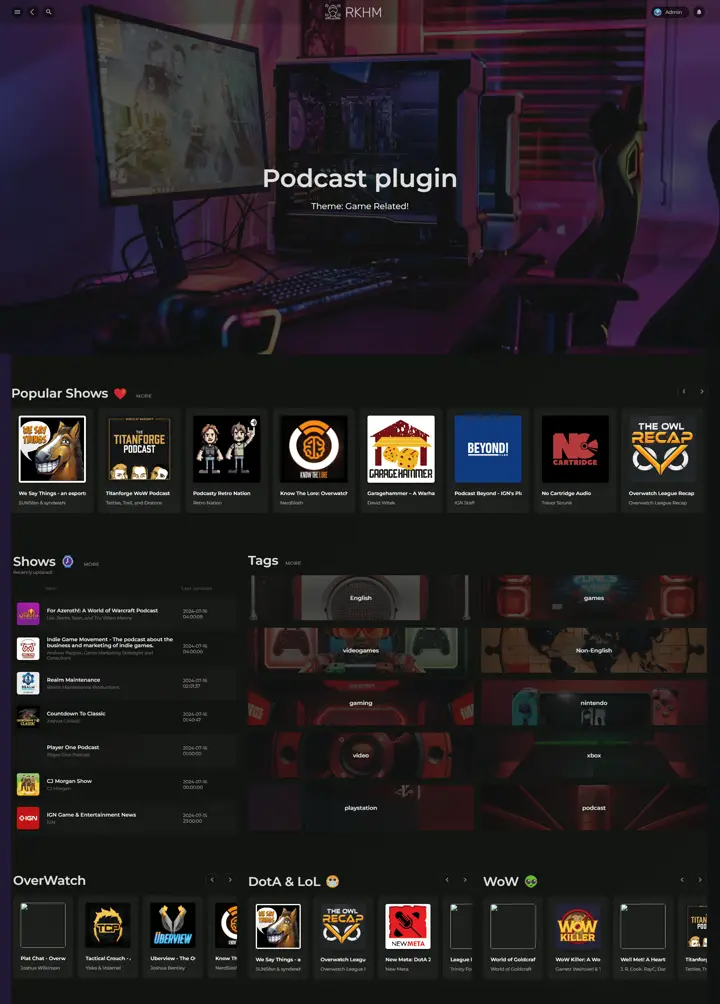 Game Podcasts — live RKHM demo