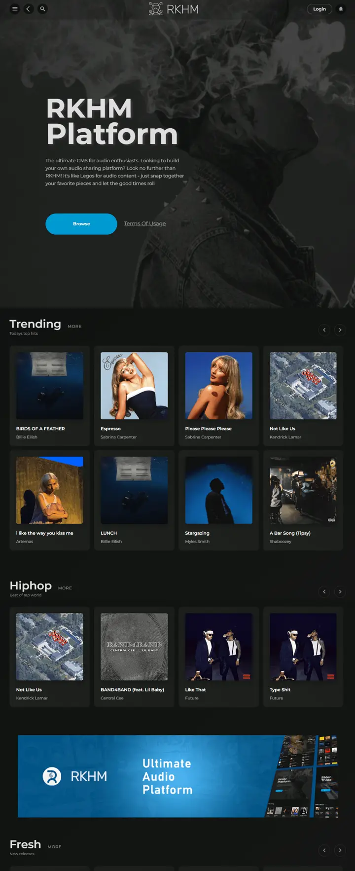 Streaming Platform — live RKHM demo